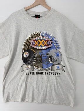 Vintage 1995 Super Bowl XXX Steelers Cowboys SIGNAL Sports T Shirt XL NFL USA